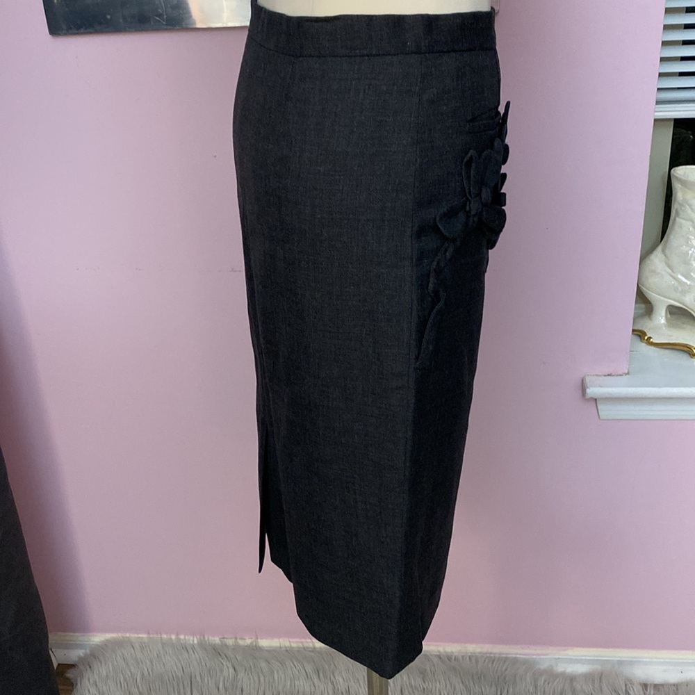 Moschino Cheap and Chic Floral Appliqué Pencil Skirt Dark Grey Size Small - Picture 4 of 11